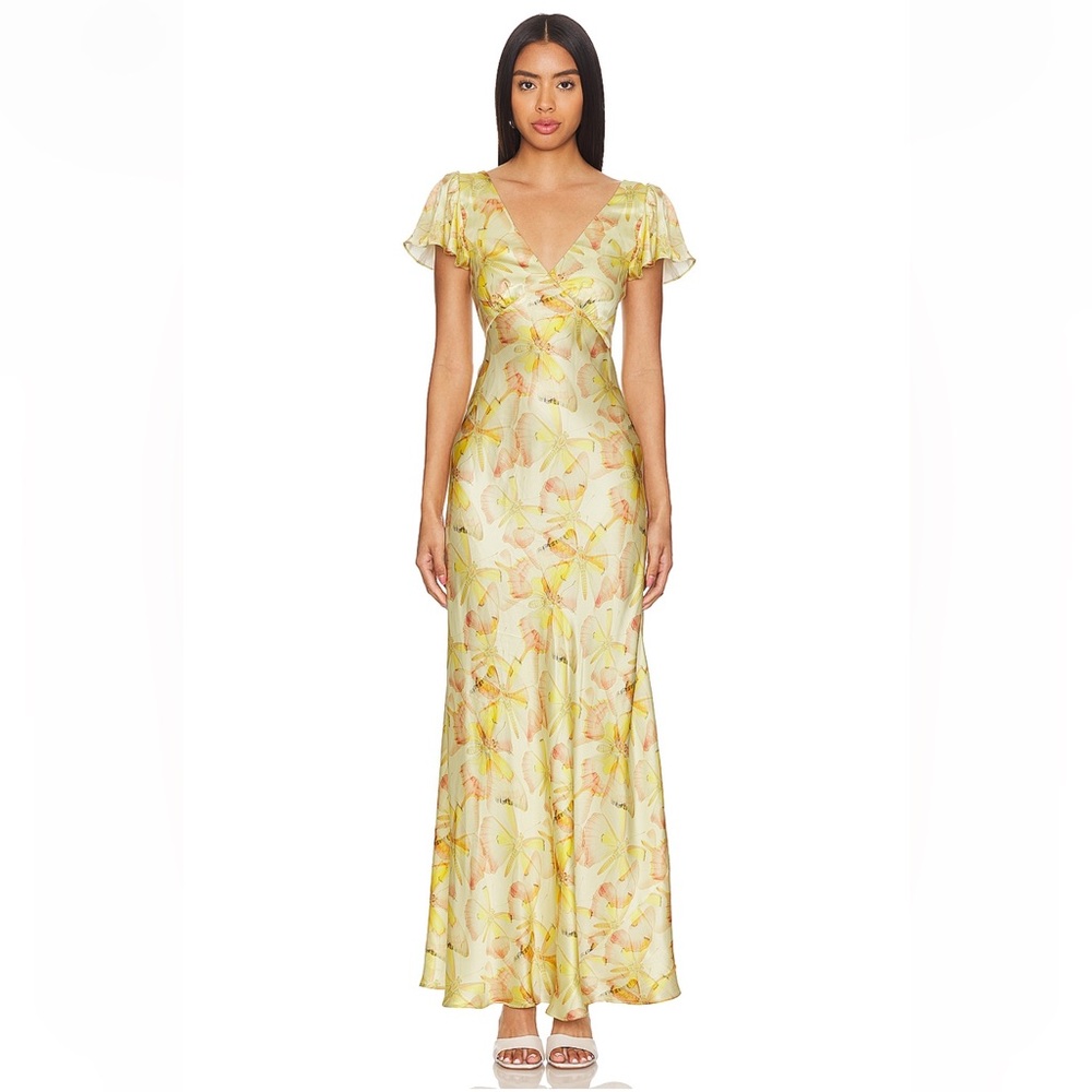 SELKIE FLUTTER SLIP DRESS IN SUNSHINE FLIGHT SZ XS